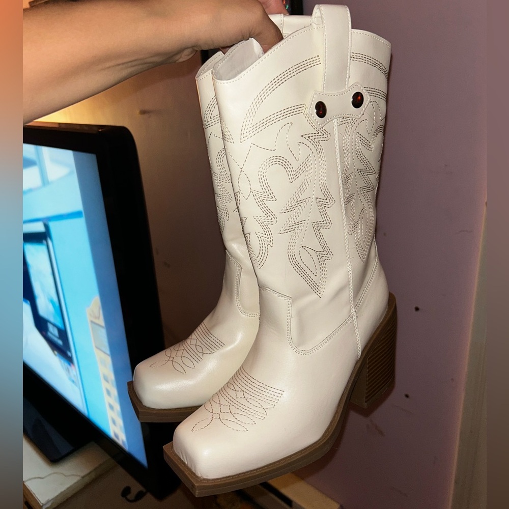 White Western Boots